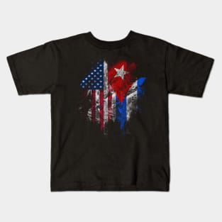 American and Cuban Flags Tee Kids T-Shirt